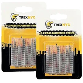 TrexNYC EZ Pass Mounting Strips, Heavy-Duty EZPass/IPass/Toll Pass Mounting Strips, Peel and Stick Adhesive Strips Dual Lock Tape (4 Counts)