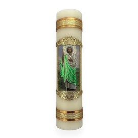 GCK St Jude Cirio Paschal Candle Easter Lent Holy Cirio Pascual San Judas Tadeo 8"" x 2"" Vela Religious Gift