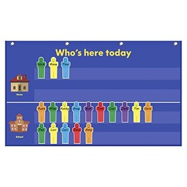 Godery Attendance Pocket Chart for Classroom, 4 Visual Pocket with 36 Cute People Cards for Teacher or Parents