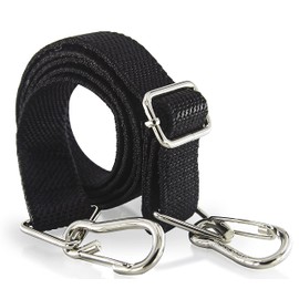 MJMP Flat Bungee Cord, 48 inch Adjustable Black Heavy Duty Bungee Cord with Hooks
