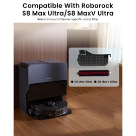 Spare Accessories Compatible with Roborock S8 Max Ultra S8 Maxv Ultra Robotic Vacuum Cleaner Replacement Parts, 1 Replacement Cleaning Tank Filter, 1 High-Speed Cleaning Brush