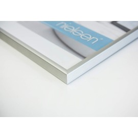 nielsen Classic-B1 Photo Frame with Fire Protection B1, 21 x 29.7 cm (A4), Aluminium, Matte Silver, Document Frame for Hanging in Portrait and Landscape Format, Real Glass,