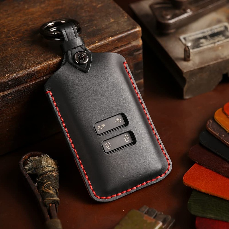 ontto Leather Key Cover Smart Remote Key Fob Case Durable