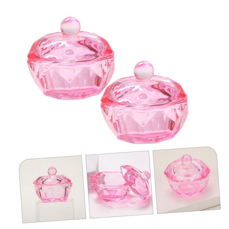 FRCOLOR Nail Art Tools 2pcs Crystal Dappen Dish Acrylic Powder