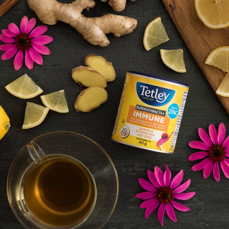 Tetley Super Herbal Immune Tea: Lemon & Echinacea with Zinc