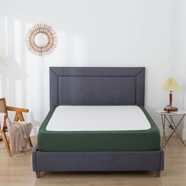 Box Spring Cover Twin Size - Elastic Wrap Around 4 Sides Bed Skirt, with Smooth and Elastic Knit Material, Washable, Dustproof - Twin, Green