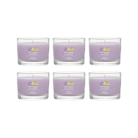 Yankee Candle Signature Votive Mini Candle Jar, Lemon Lavender Scent, Natural Soy Wax Blend Candle with Natural Fiber Wick, 1.3 OZ Glass Jar (Pack of 6)