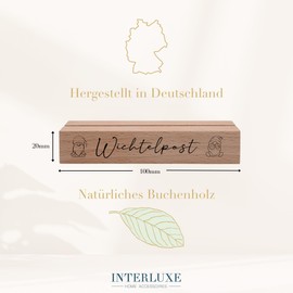 Interluxe Kartenhalter - Wichtelpost - Grußkartenhalter Fotohalter Kartenständer Tischkartenhalter aus Holz
