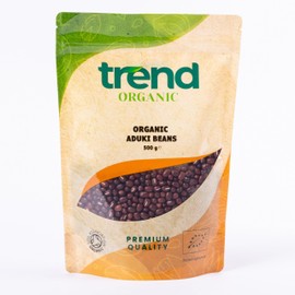 Trend Organic Aduki Beans - Ideal for Salads, Soups, Curries, and Stews, Rich in Protein, Fibre, Vitamins, and Minerals, Certified Organic, Vegan, Non-GMO, No Perservatives or No Additives, 500g
