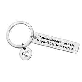 Ximalun Loss of Dad Memorial Gifts Sympathy Keyring Those We Love Don't Go Away They Walk Beside Us Every Day Keyring In Memory of Dad Gifts Remembrance Gifts Loss of Father Gifts