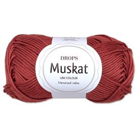 Frida's Wollhaus Drops 50 g Nutmeg Cotton Knitting Crochet Wool Yarn Mercerised 45 Colours (87 | Pomegranate)