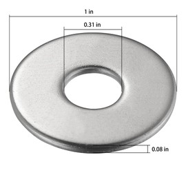Wensilon (100Pcs)5/16"x1 Stainless Steel 304 Metal Flat washers for Screws and Bolts, Suitable for Factory Maintenance, Kitchen, Store and Outdoor Construction