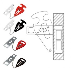 Portable Safety Door Lock for Travel & Business Trips, Anti-Theft Hotel Security Stopper Women's 2-2.7cm Gap - Red