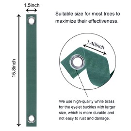 Tree Straps for Staking with Grommets, 9 PCS Tree Support Straps for Newly Planted Saplings and Hurricane Protection, Tree Straightening Ties, Green