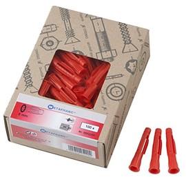 Metafranc Universal, Diameter, Pack of 100, for attaching Solid and Hollow Building Materials, All-Purpose, Expansion, Cavity dowels, Triple Wings, 952200, red, Ø 8 mm