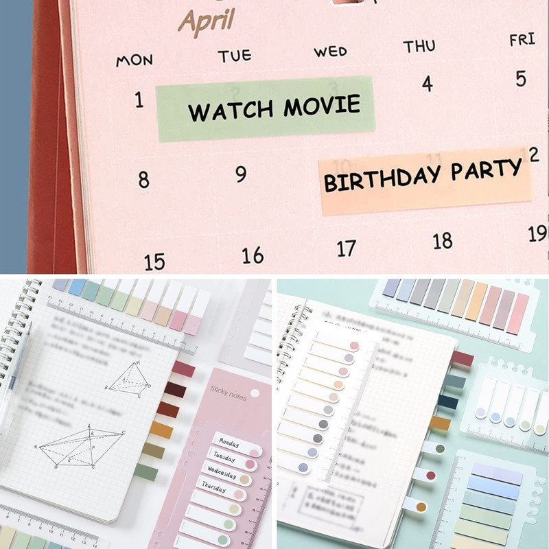 VEGCOO Morandi Sticky Marker, Sticky Marker, Index Tabs, 7-Piece Set