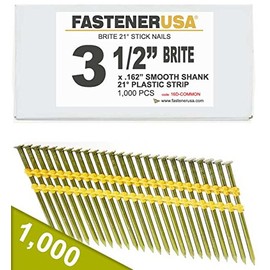 3 1/2" x .162 Smooth Brite Strip Nails 21 Degree 1M Box