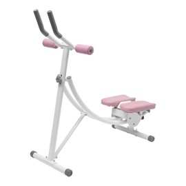 Ab Workout Machine with LED Monitor, Foldable Sit Up Bench Core Abdominal Trainer Multifunction Home Gym Equipment for Leg Thighs Buttocks Rodeo Sit-up Exercise (Pink)
