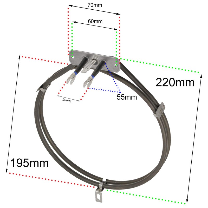 SPARES2GO 2 Turn Heater Element For Indesit Oven Cooker (2000