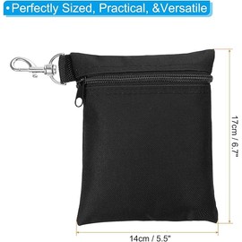 Crovakeu Golf Tee Bag with Zipper & Metal Lobster Clip, Portable Golf Accessory Pouch for Tees & Valuables, Holder for Men & Women