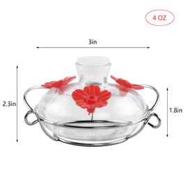 Kitcom Hummingbird Feeders for Outdoors, Mini Glass Bird Feeders 4 Fluid Ounces, 3 Feeding Stations, Garden Backyard Decorative, Clear