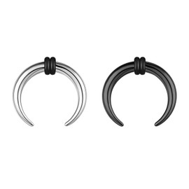 ZS 2Pcs Pincher Tapers Septum Rings, 2G 4G 6G 8G 10G 14G 16G Buffalo Horseshoe Stretcher Expander Piercing for Stretching Pierced Nose Ear Gauge for Women Men (14g,10mm)