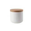 Modern Design Food Storage Container with Airtight Wooden Lid, Ceramic