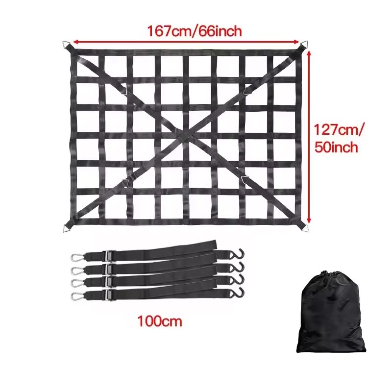 50 x 41.7-Inch Heavy-Duty Webbing Cargo Net with 4 Adjustable