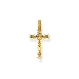 Thomas Sabo PE503-413-39 Cross Pendant 925 Sterling Silver with 750 Yellow Gold Plating, Height: 35 mm, Silver, No Gemstone