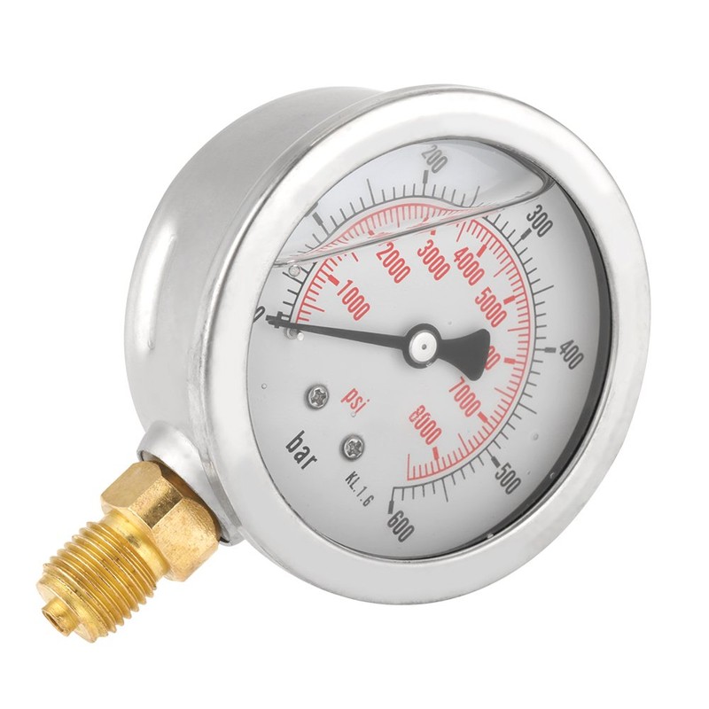 Pressure Gauge 0-600Bar G 1/4 Inch 63 mm Dial Hydraulic