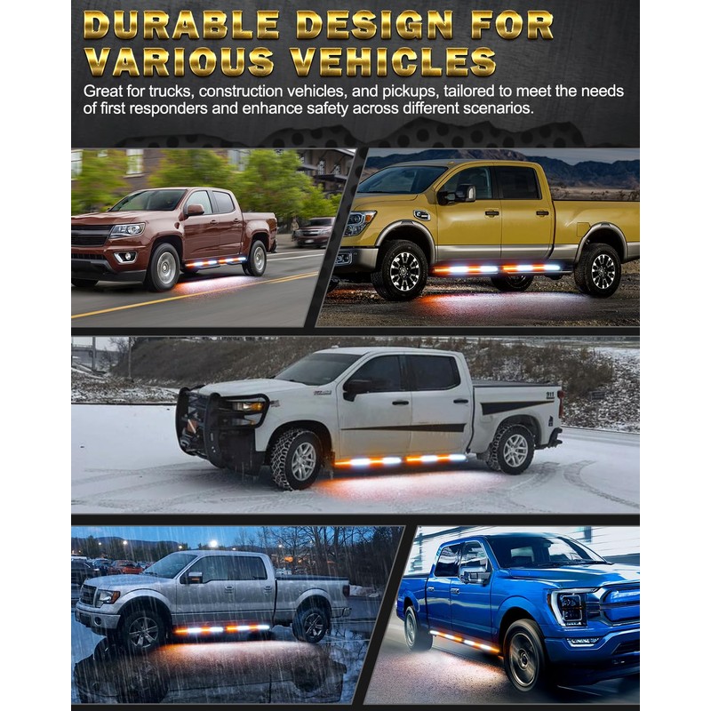 LUMENIX 70 Inch Emergency Running Board Rigid Strobe Lights Strip