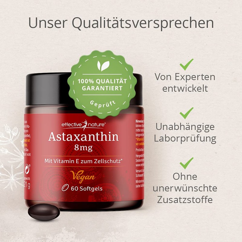 Astaxanthin Vegan - 60 Capsules for One Month - Developed