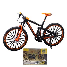 Maigendoo Bicycle Model Mountain Bike Decor Bicycle Art Metal Bicycle Biking Gifts for Cyclists Home Desktop Decoration Ornaments Handcrafted Birthday Present for Boys Girls Bike Fanciers, Orange
