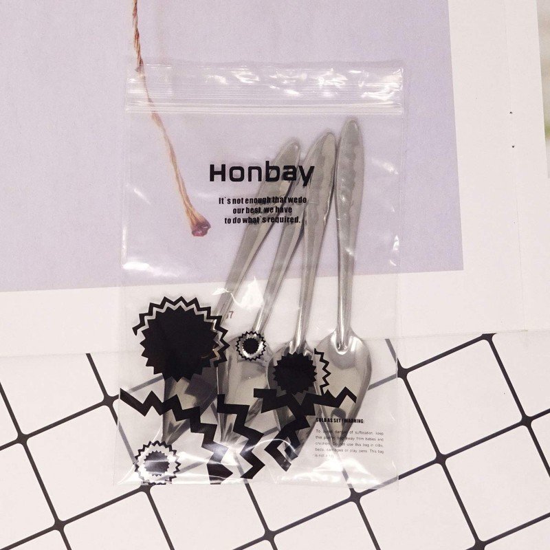 HONBAY 4PCS Stainless Steel Bird Feeder Spoons Parrot Feeding Scoops