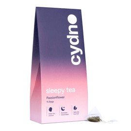Cydno Sleep Tea - Calming Passionflower Tea for Peaceful Sleep, Relaxation, Stress Relief - Pure Passion Flower Tea Bags - Sourced from leading European farms - 15x tea pyramids