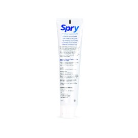 Spry Natural Xylitol Toothpaste 5oz for Adults and Kids with Fluoride, Gentle for Sensitive Teeth Whitening and Remineralizing, Breath Freshening, Mouth Moisturizing, Peppermint (Pack of 1)
