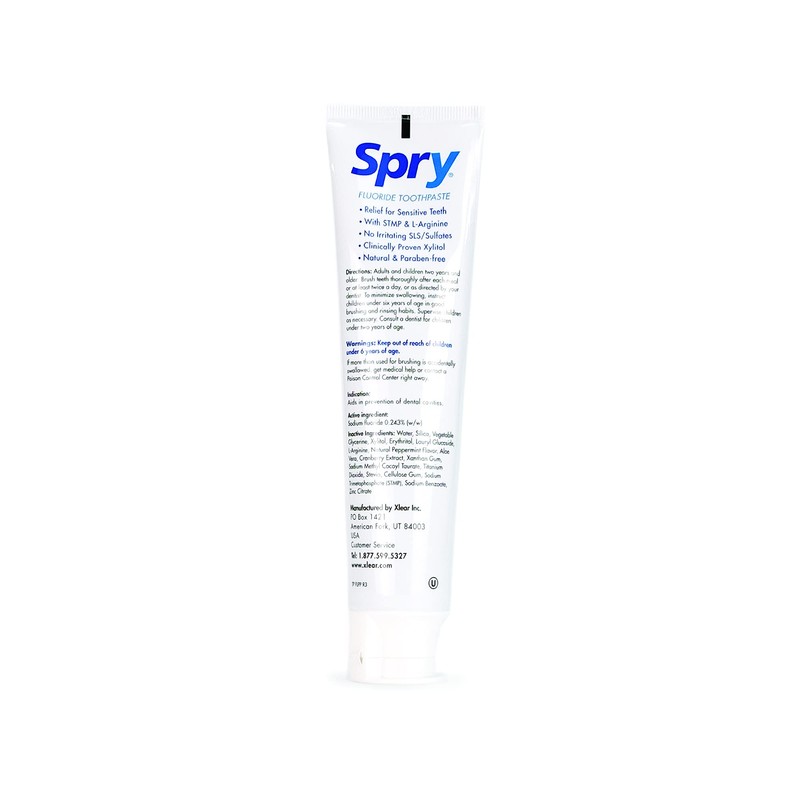 Spry Natural Xylitol Toothpaste 5oz for Adults and Kids with