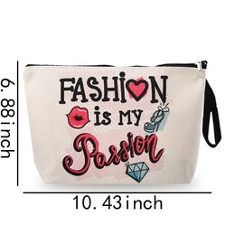 Wife Valentines Day Gifts for Girlfriend Fashion Is My Passion Makeup Bag for Women Friends Sister Birthday Gifts from Sister Travel Toiletry Bag for Mom Cosmetic Bag for Travel Toiletry Bags