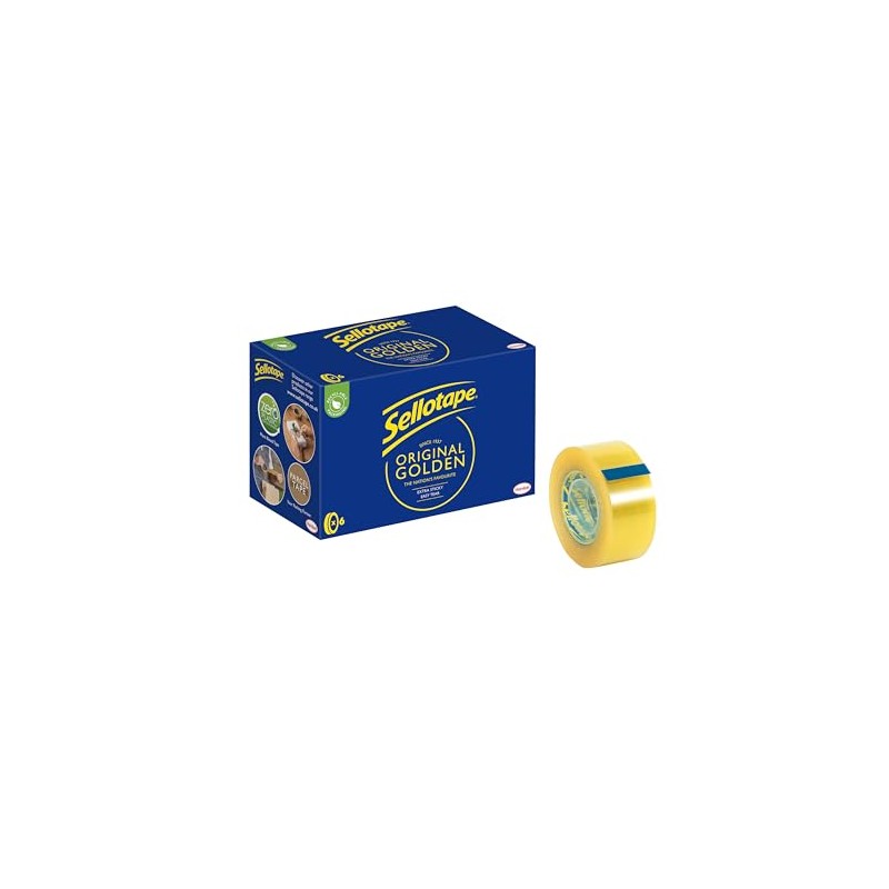 Sellotape Original Golden, Multi-Purpose Clear Tape for Household Objects, Clear