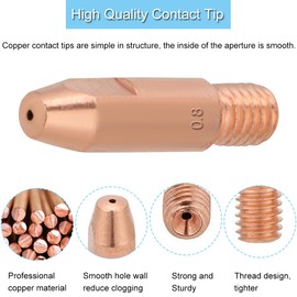 EATBALE Welding Contact Tips, MB25 Nozzles Contact Tips Holders Welding Parts Accessories 0.8mm M6 Tips, Shield Cup Consumable for MB25 25AK MIG MAG Torch Gun Welding Machine (19Pcs)
