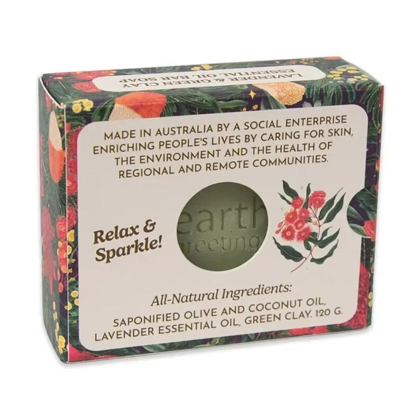 Earth Greetings Essential Oil Soap 120g, Lavender & Green Clay
