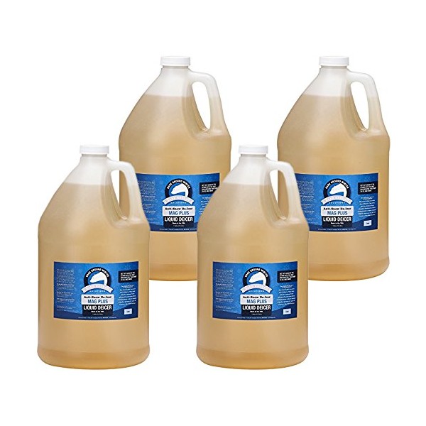 Bare Ground BGS-4 All Natural Anti-Snow Liquid De-Icer, 128 oz (1 Gallon) - Pack of 4