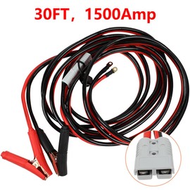 SCITOO 1 Guage Jumper Cables 30FT 1500 AMP, Power Jumper Cable Extension Cord for Car SUV Trucks, Heavy Duty Automotive Booster Cables for Jump Starting, ETL/CETL Listed