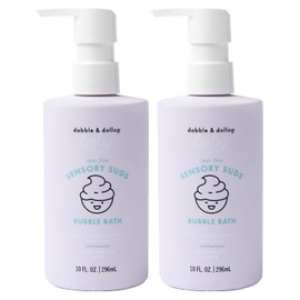 Dabble & Dollop Baby Bubble Bath for Sensitive Skin, Tear-Free & pH-Balanced, EWG-Verified, Fragrance-Free, Long-Lasting Baby Bath Bubbles (10 fl oz, Pack of 2)