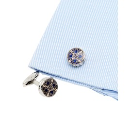 Jonwo Novelty Floral Pattern Design Cufflinks for Men Round Silver Men's Cuff Link Set for Wedding Shirt Party Business Birthday Anniversary Dress