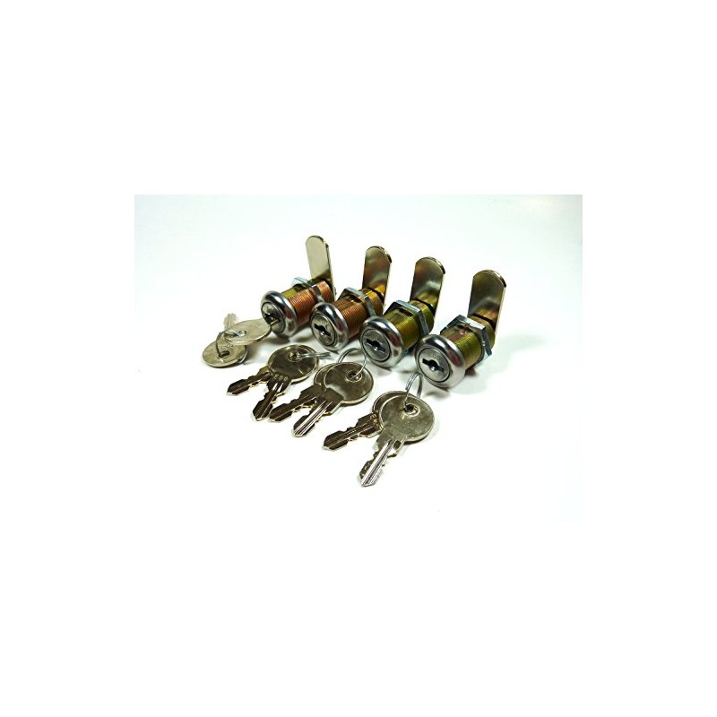 4/Pk 5/8" Double Bitted Cam Lock with 6-Disc Tumbler, Keyed