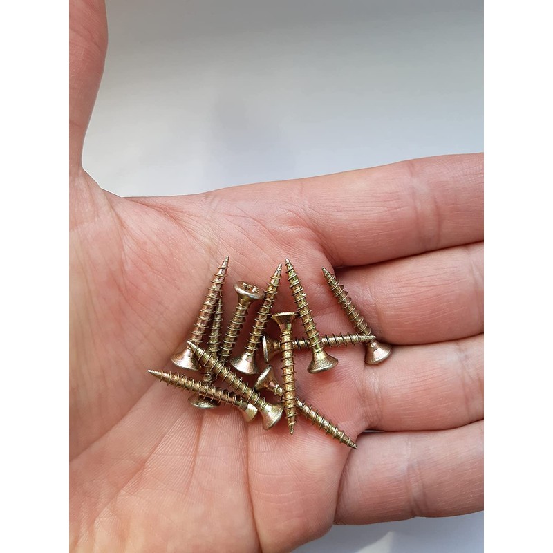 Wood Screws Zinc Plated Yellow M3 Long 1 inch 3.5