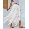 Fisoew Womens Summer Boho Maxi Skirt Casual Asymmetric High-Low Hem