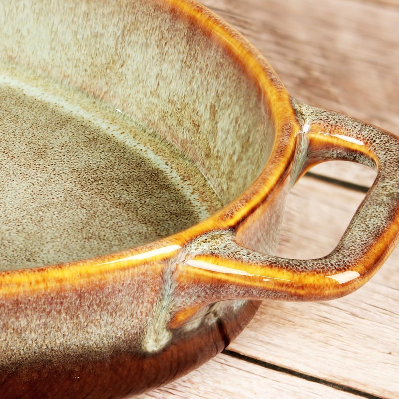 jinsongdafa Oval Casserole Dish, 12" x 8" Ceramic Au gratin