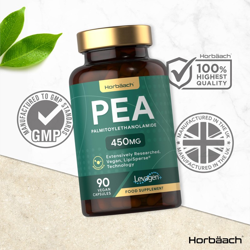 Horb?ach Palmitoylethanolamide Pea 450mg | Levagen Plus Pea | 90